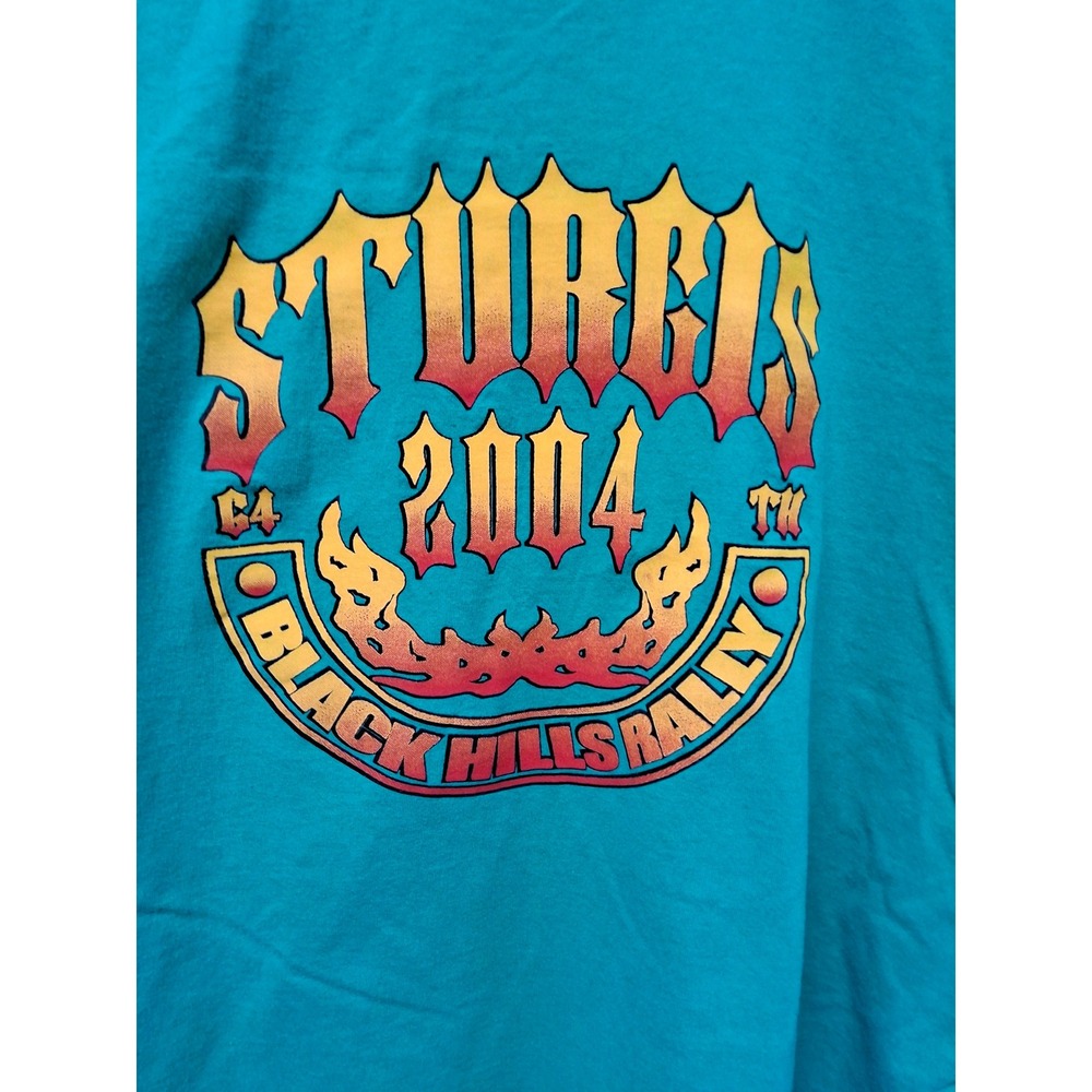Vintage Sturgis 2004 Black Hills Rally64th Annual Pocket T-ShirtGreen Mens XL/b2 - Picture 4 of 5